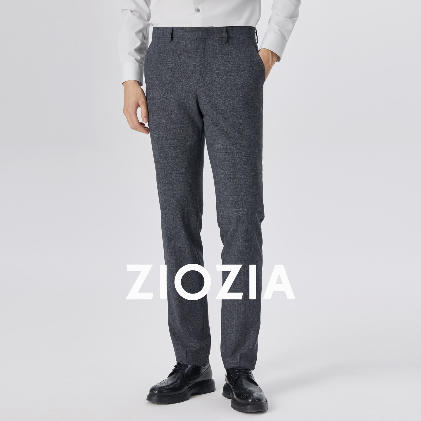 【羊毛混纺】ZIOZIA男装春季商务休闲西裤ZSPD1102C