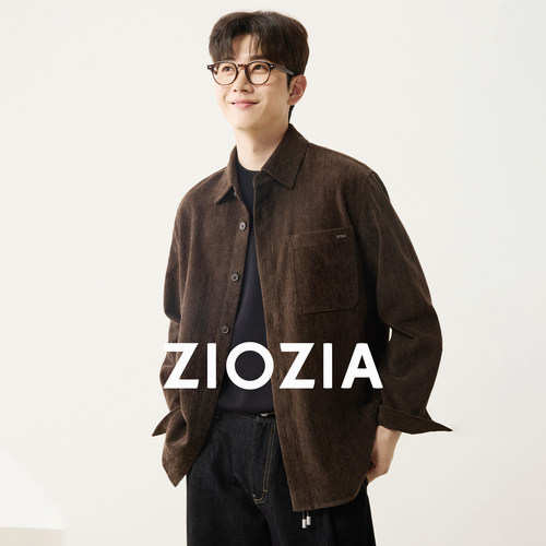 ZIOZIA男装灯芯绒休闲长袖衬衫