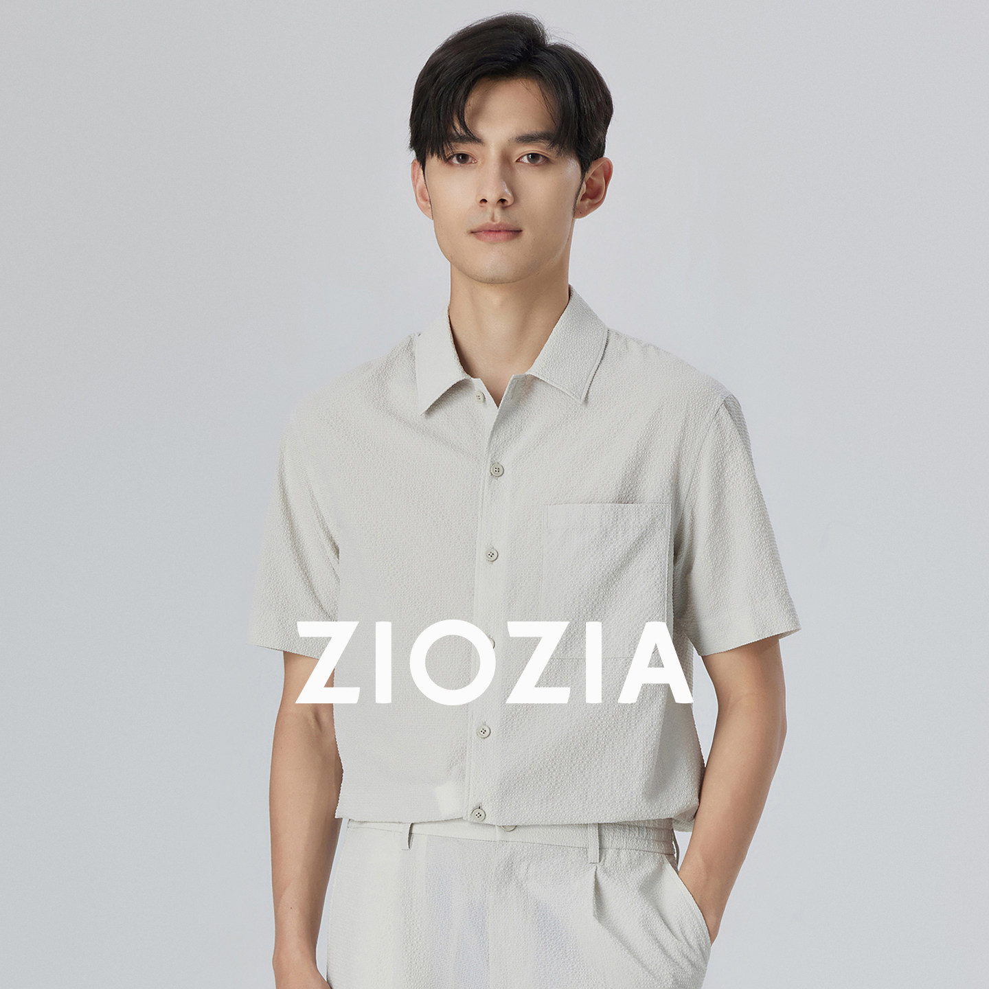 【泡泡纱】ZIOZIA夏款青年易打理短袖衬衫ZWAD2610D
