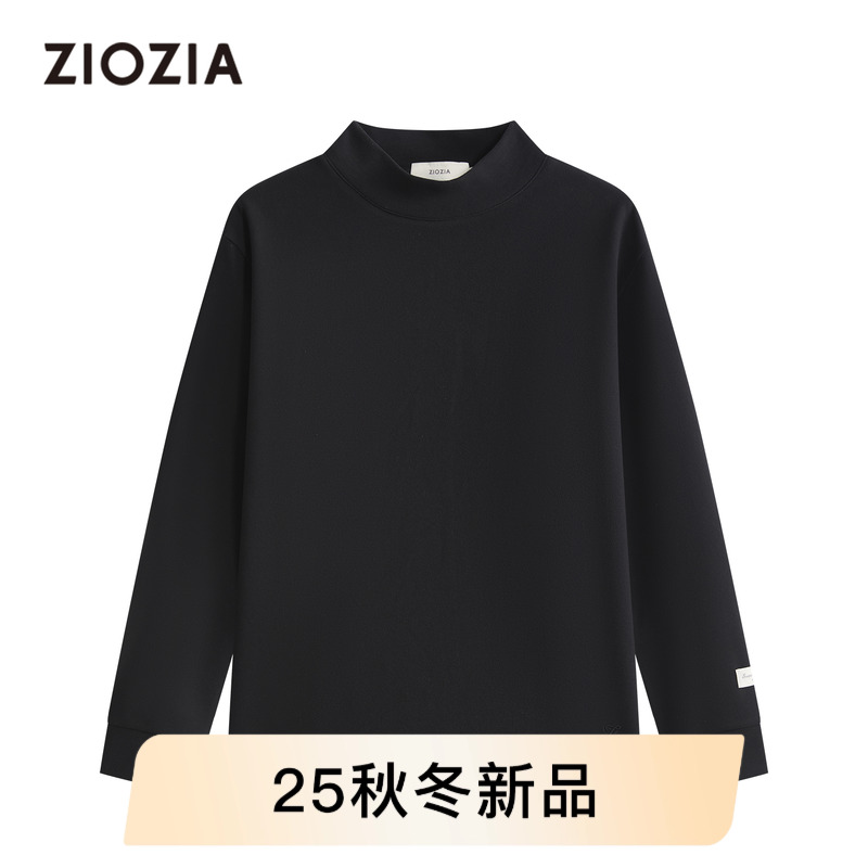 【易打理】ZIOZIA通勤男装25秋磨毛中青年半高领长袖T恤ZYEE3205B