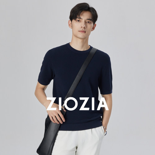 ZIOZIA男装圆领针织短袖
