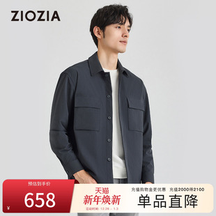 微阔版 易打理翻领青年衬衫 型 秋季 外套ZWCD3228C ZIOZIA男装