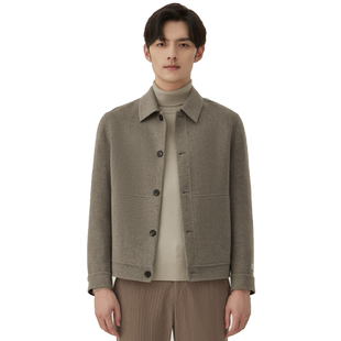 ZIOZIA男装秋季时尚羊绒混纺双面呢夹克外套ZJJC4254S