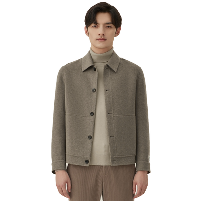 ziozia市时尚羊绒混纺双面呢夹克