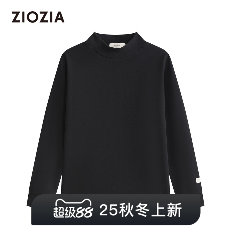 【易打理】ZIOZIA通勤男装25秋磨毛中青年半高领长袖T恤ZYEE3205B