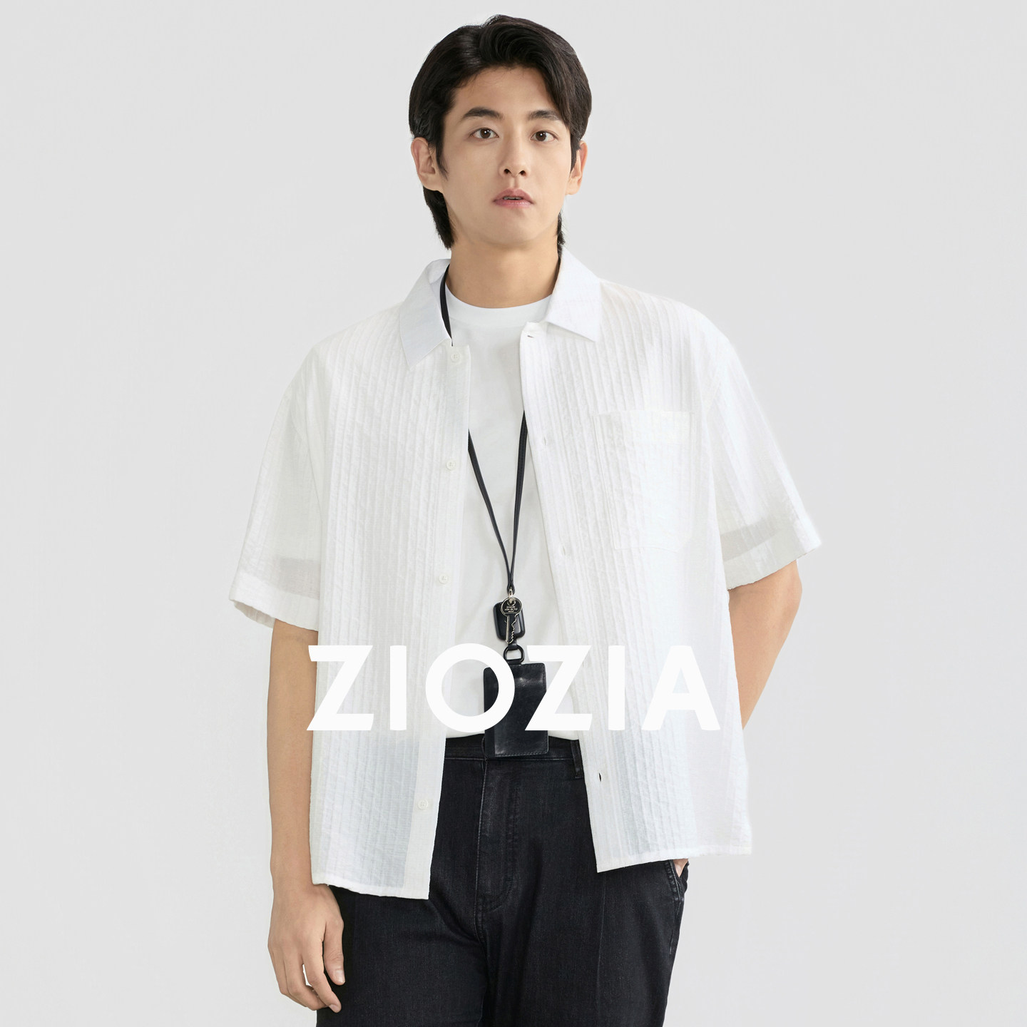 【轻薄面料】ZIOZIA通勤男装26夏莱赛尔微阔落肩透气休闲短袖衬衫