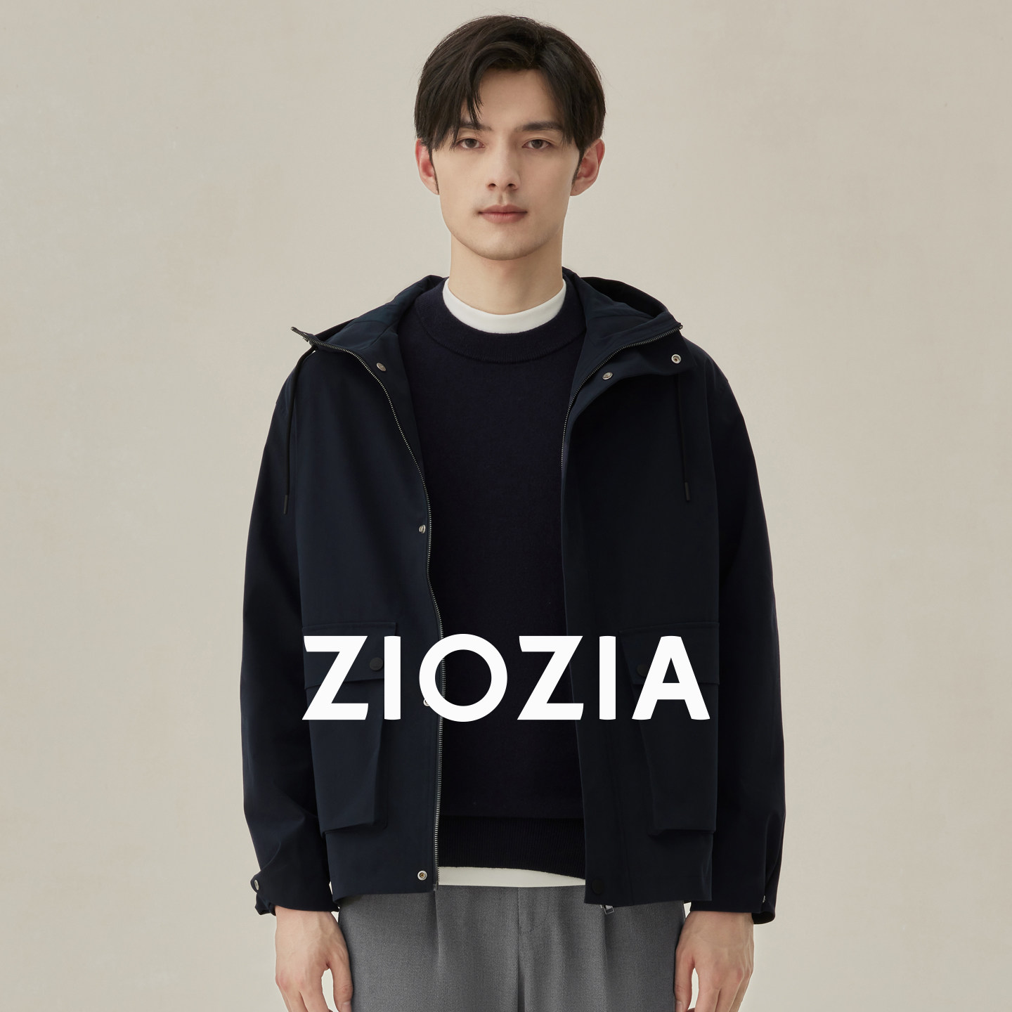 ZIOZIA男装秋都市时尚棉感舒弹短款男士风衣防风秋上衣ZCTC3350
