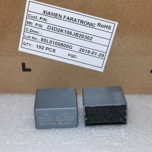 厦门法拉 C3D2K106JB20302 C3D 10UF 800VDC DC-Link聚丙烯膜电容