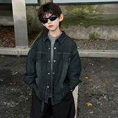 童装 小杰家2025秋季 外套加棉加厚保暖潮范牛仔衬衫 男童韩版 新款