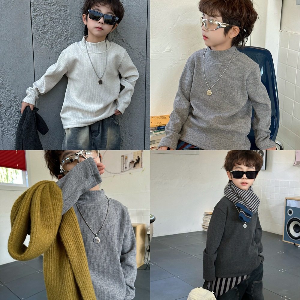 小杰家2025冬季新款坑条针织加绒打底衫半高领保暖打底衣男童,童装/婴儿装/亲子装,T恤,淘宝优惠券,粉丝福利购,淘宝优惠卷