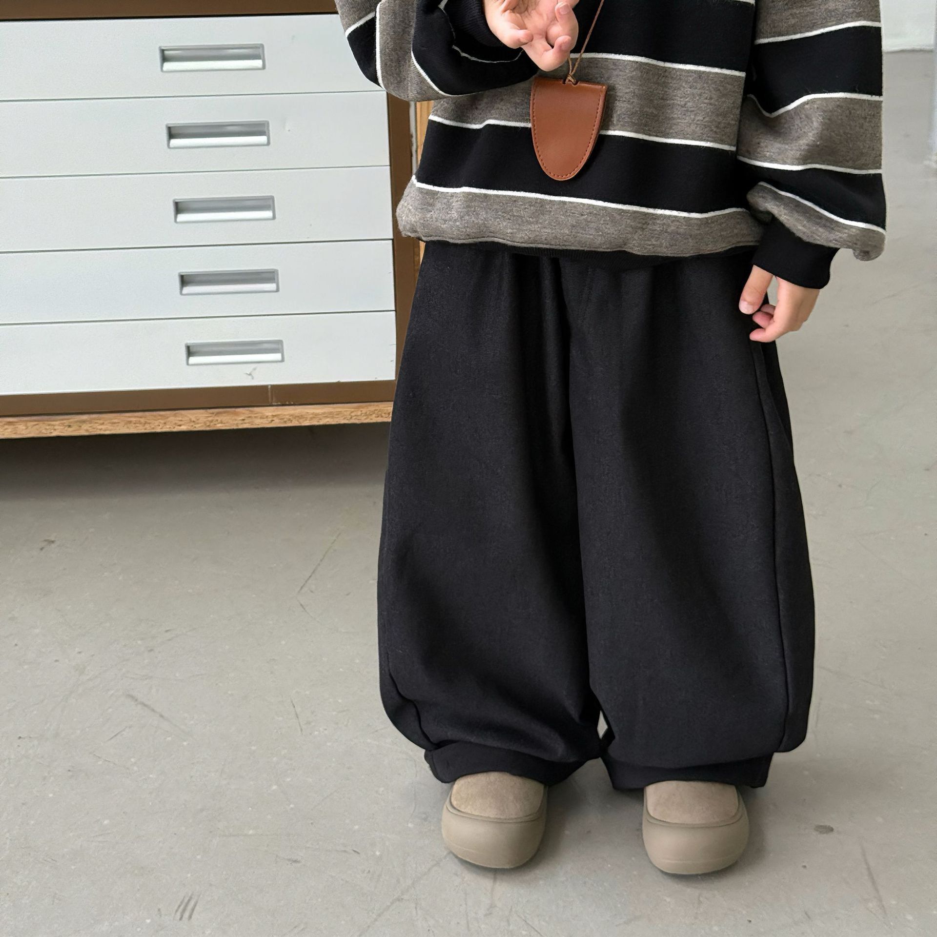 小杰家冬季新款男童加厚加绒长裤