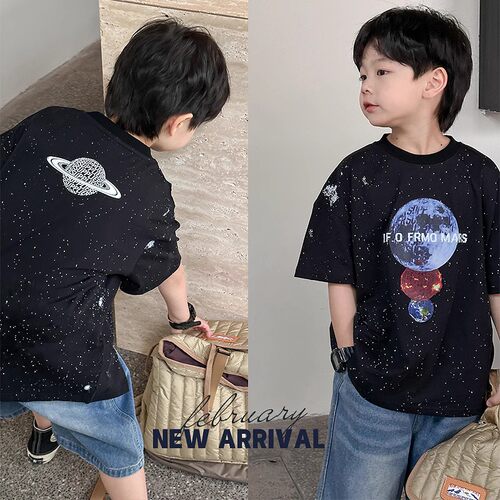 中童印花上衣潮儿童t恤男童短袖