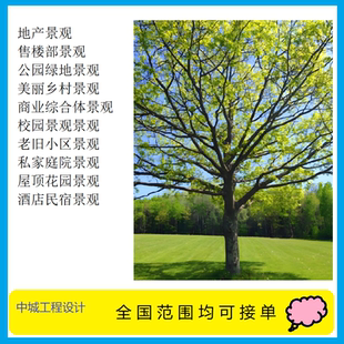 cad园林景观地产公园市政园建绿化水电结构设计施工图竣工图代画