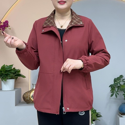 洋气休闲夹克宽松上衣翻领外套