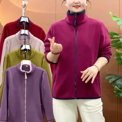 摇粒绒立领开衫韩版百搭抓绒上衣