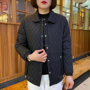 中年妈妈冬装短款羽绒棉服外套2024新款洋气开衫上衣纯色加厚棉袄