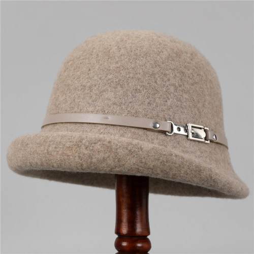 法式羊毛混纺渔夫帽百搭显脸小