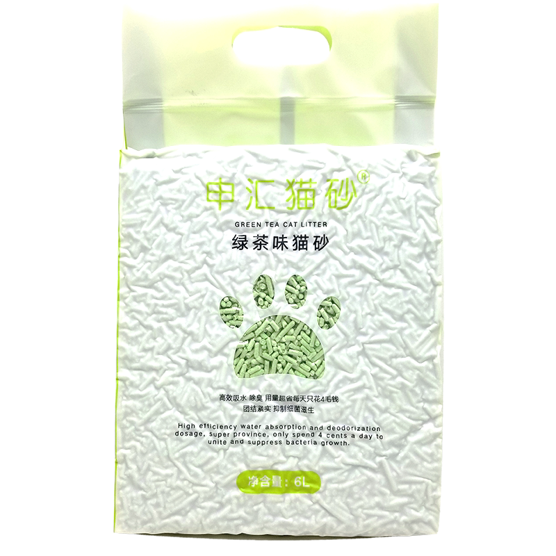 申汇豆腐猫砂6L结团绿茶味豆腐砂除臭可冲厕非10kg20斤猫咪用品