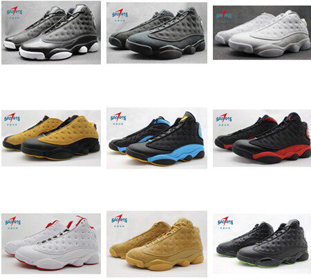 劲速体育 jordan 13 aj13 黑绿珍珠皮白红黑红兵马俑 414571