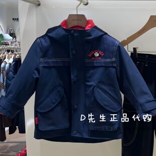 F1BEG1106 mini peace太平鸟童装2026春装新款男童风衣外套 999