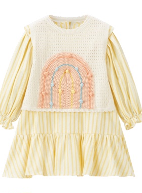 F4FAG1232 mini peace太平鸟童装2026春装新款女童休闲连衣裙 699