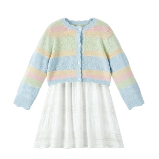 F2FAG1260 mini peace太平鸟童装2026春装新款女童针织连衣裙 899