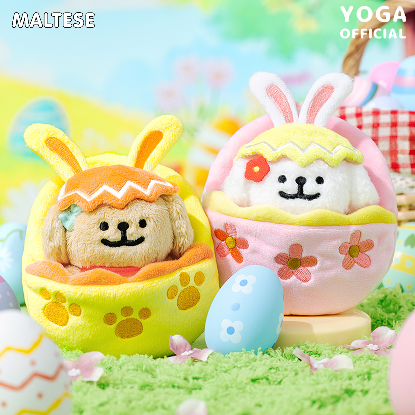 线条小狗Maltese复活节兔子彩蛋睡袋毛绒零钱包挂件可爱卡通挂饰