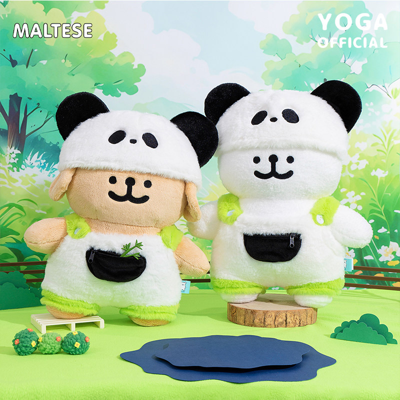 线条小狗Maltese熊猫系列毛绒公仔可爱金毛卡通玩偶抱枕生日礼物