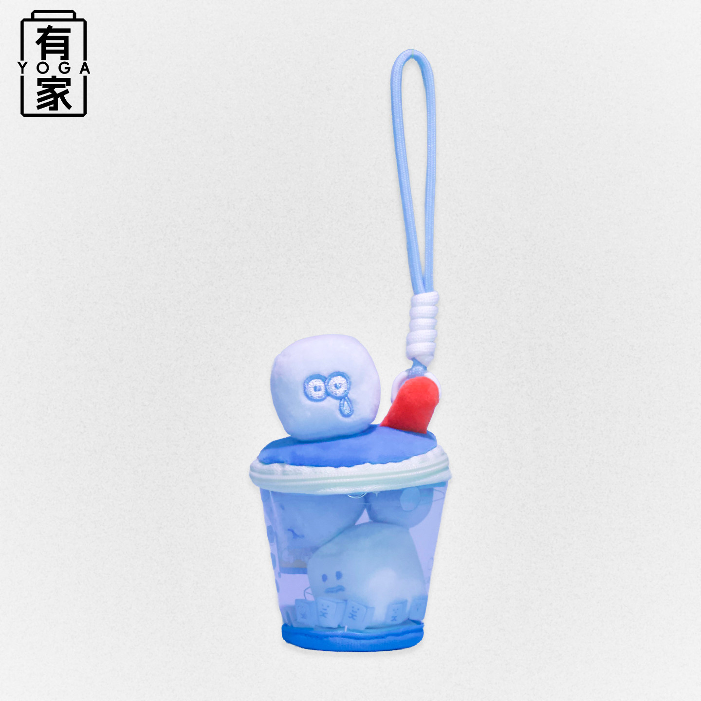 沁爽特调水果咖啡拿铁毛绒钥匙扣