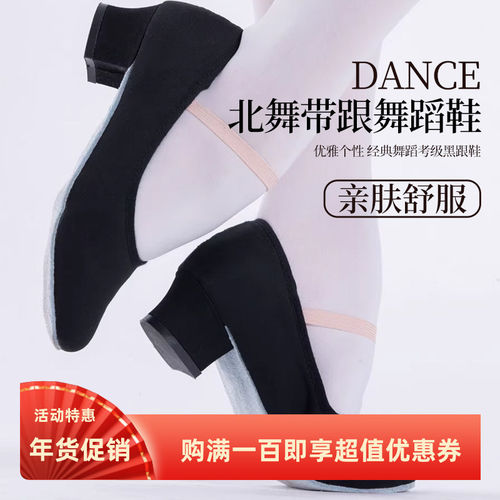 带跟舞蹈鞋芭蕾北舞性格舞考级鞋俄罗斯舞鞋芭蕾教师舞蹈练功鞋