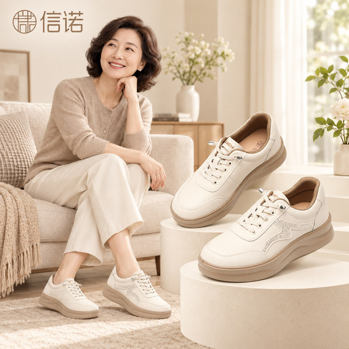 信诺秋款小白鞋女软底舒适百搭