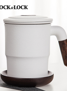 乐扣乐扣（LOCK&LOCK）山海行陶瓷带盖带滤网水杯 白色 YSH130002