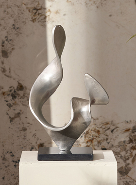 工业风抽象纽带金属雕塑摆件