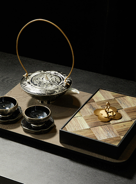 新中式陶瓷唐马摆件别墅样板间