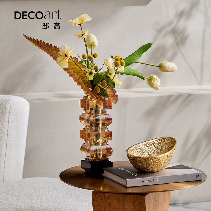 邸高家居售楼部洽谈桌沙发边几装饰花瓶组合摆件室内家装软装饰品