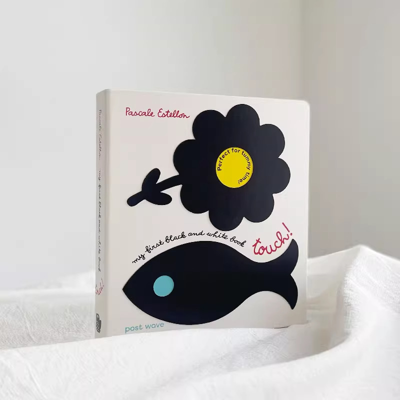 进口英文纸板书 My First Black and White Book: Touch!触摸日常 0-1-2-3-4岁宝宝黑白纸板书