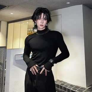 杨一帆潮牌针织衫男款秋季新款韩版休闲潮流ins春季长袖打底衣