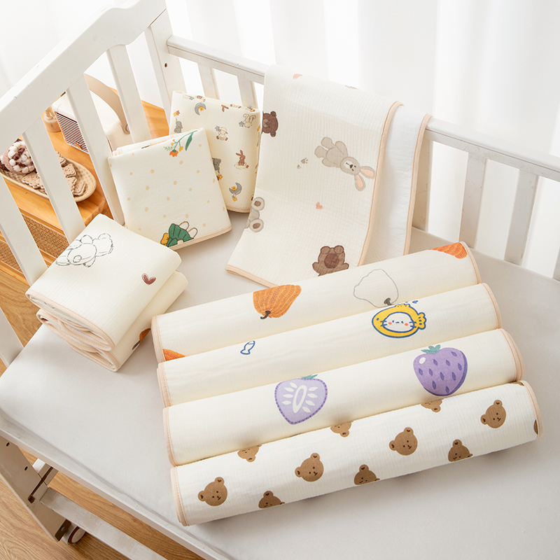 婴儿绉布隔尿垫 可水洗婴童用品批发纱布纯棉防水透气宝宝全棉a类