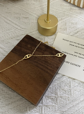 黄油风.鸢尾花小众设计通体纯银猪鼻子项链轻奢锁骨链日常百搭款