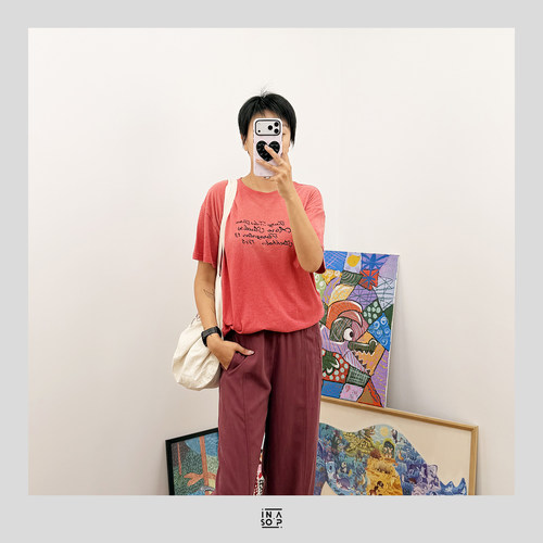 IN.ASOP汉麻棉复古渐变T恤女