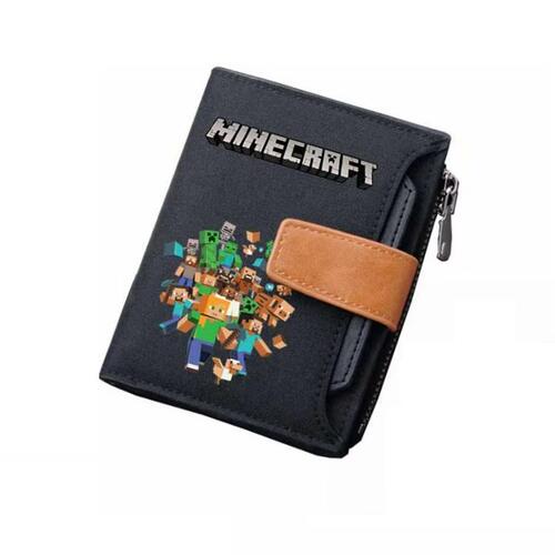 我的世界Minecraft周边钱包苦力怕儿童钱夹学生搭扣帆布零钱包男