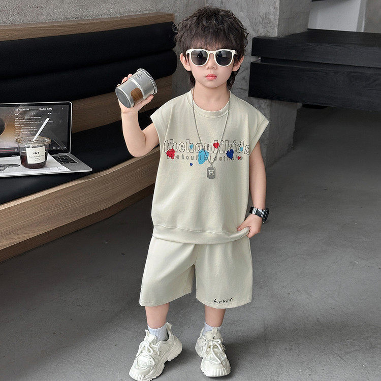 男童夏季衣服2026新款儿童韩版背心短裤两件套小男孩夏天运动套装