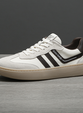 真皮德训鞋2025春季新款鞋系带软底防滑轻便休闲板鞋潮森果果rof