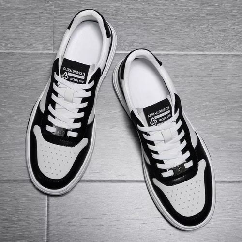 真皮黑白熊猫鞋透气时尚板鞋