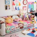 防滑全盖坐垫套罩巾 四季 凡米特多巴胺卡通时尚 潮玩沙发垫2025新款