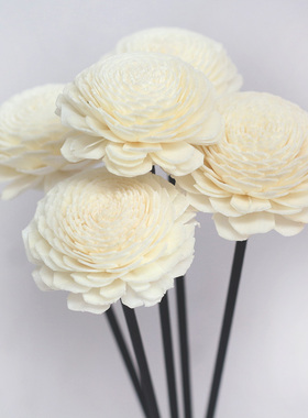 通草花 4.5cm玫瑰花仿真假花装饰品 印尼藤条干花挥发工具工具