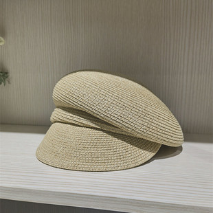 日本款偏头马术帽潮街头日搭CA4鸭舌帽棒球帽时装草帽子女春夏天