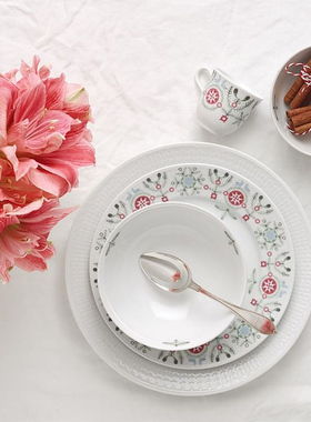 瑞典Rorstrand格蕾丝冬季系列 北欧釉下彩平盘小清新进口日本早餐