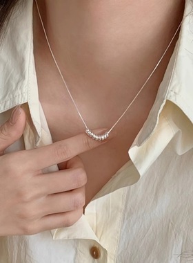 2024年新款简约小珠子细项链女轻奢锁骨链小众级设计感颈链配饰