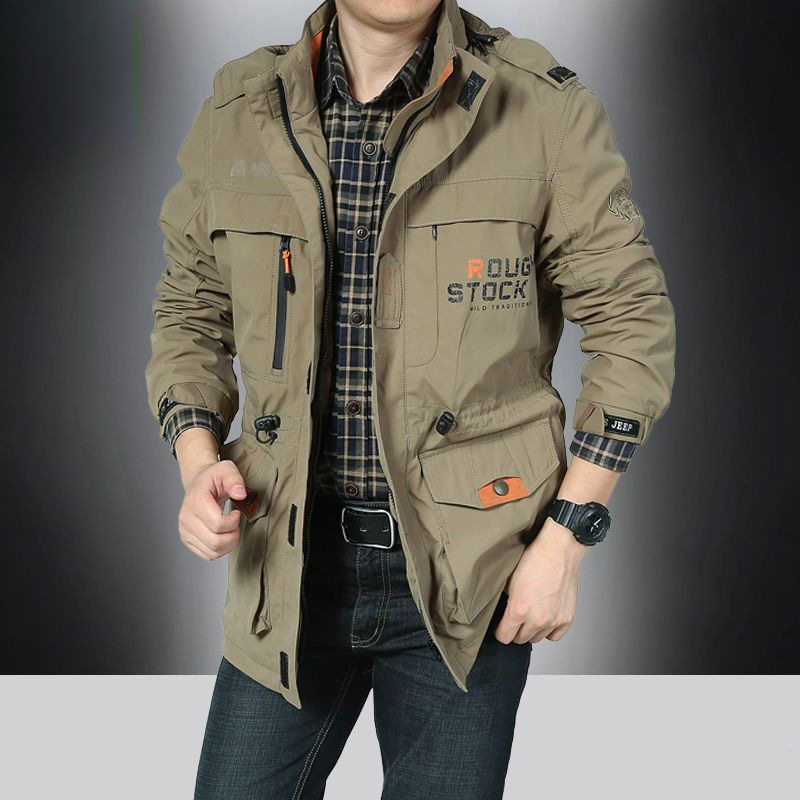 明星同款春季新款户外多口袋冲锋衣男潮牌运动休闲夹克薄款防风防